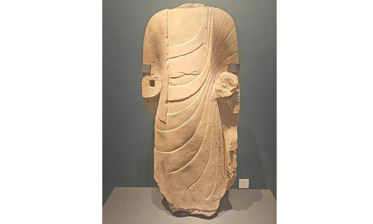 The standing Buddha statue displayed at the Fengyang Museum Photo: Jimu News 