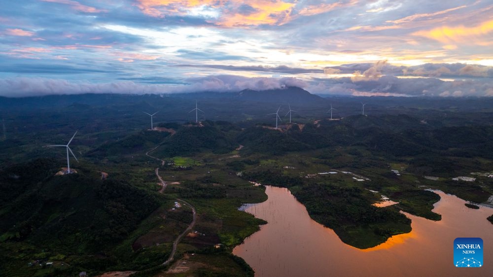 An aerial drone photo taken on July 12, 2026 shows a view of Dakcheung district in Sekong Province, Laos. (Photo: Xinhua)