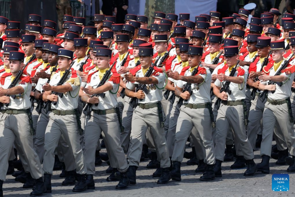 Participants attend the annual Bastille Day military parade in Paris, France, on July 14, 2026. (Photo: Xinhua)