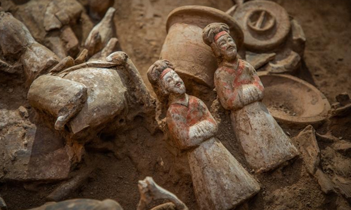 Artifacts unearthed from a site in Xi'an's Xincheng district Photo: Courtesy of Shaanxi provincial institute of archaeology