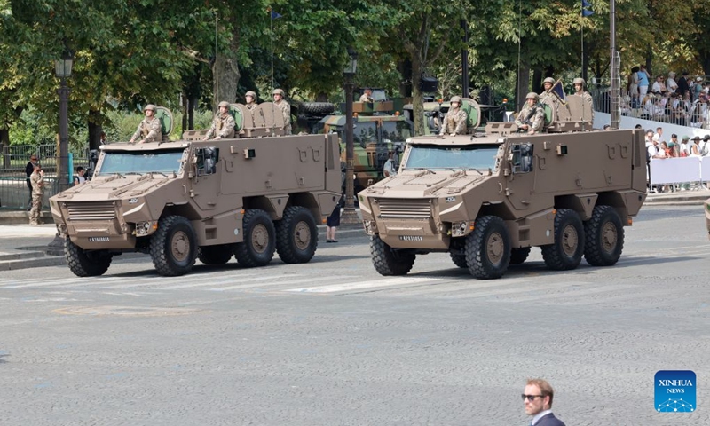 Participants attend the annual Bastille Day military parade in Paris, France, on July 14, 2026. (Photo: Xinhua)