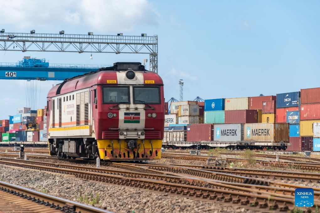 A freight locomotive bound for Nairobi leaves a depot at Port Reitz Station on the Mombasa-Nairobi Standard Gauge Railway (SGR) in Mombasa, Kenya, July 9, 2026. Effective May 1, China has implemented a zero-tariff policy on products from 53 African countries with which it maintains diplomatic relations. (Photo: Xinhua)