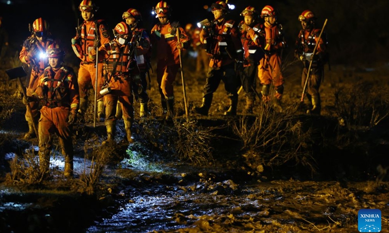 Rescue operations are underway at the flood-hit area in Weiyuan County, northwest China's Gansu Province, July 26, 2026.