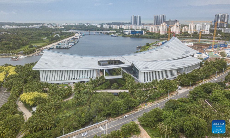 An aerial drone photo taken on July 4, 2026 shows China (Hainan) Museum of the South China Sea in Tanmen Town, Qionghai, south China's Hainan Province. 