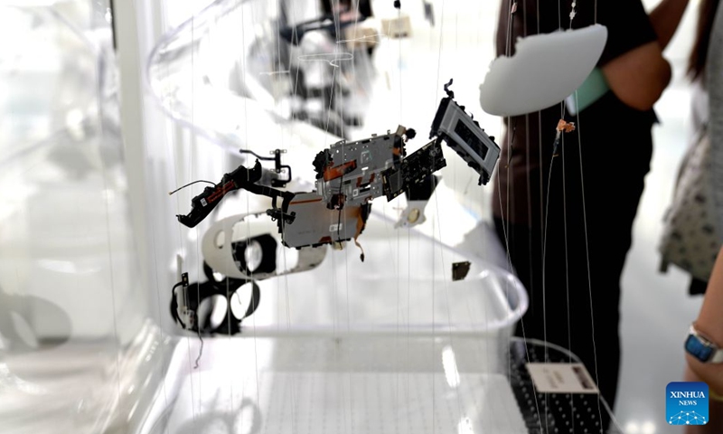 This photo taken on July 27, 2026 shows parts of a VR device at the Yongjiang Laboratory (Y-LAB), in Ningbo, east China's Zhejiang Province. Focusing on new materials and related areas, the Yongjiang Laboratory (Y-LAB), launched by Zhejiang Province and Ningbo City, is committed to delivering cutting-edge basic research and leveraging technological innovations to support economic development. (Photo by Liu Zhihan/Xinhua)

