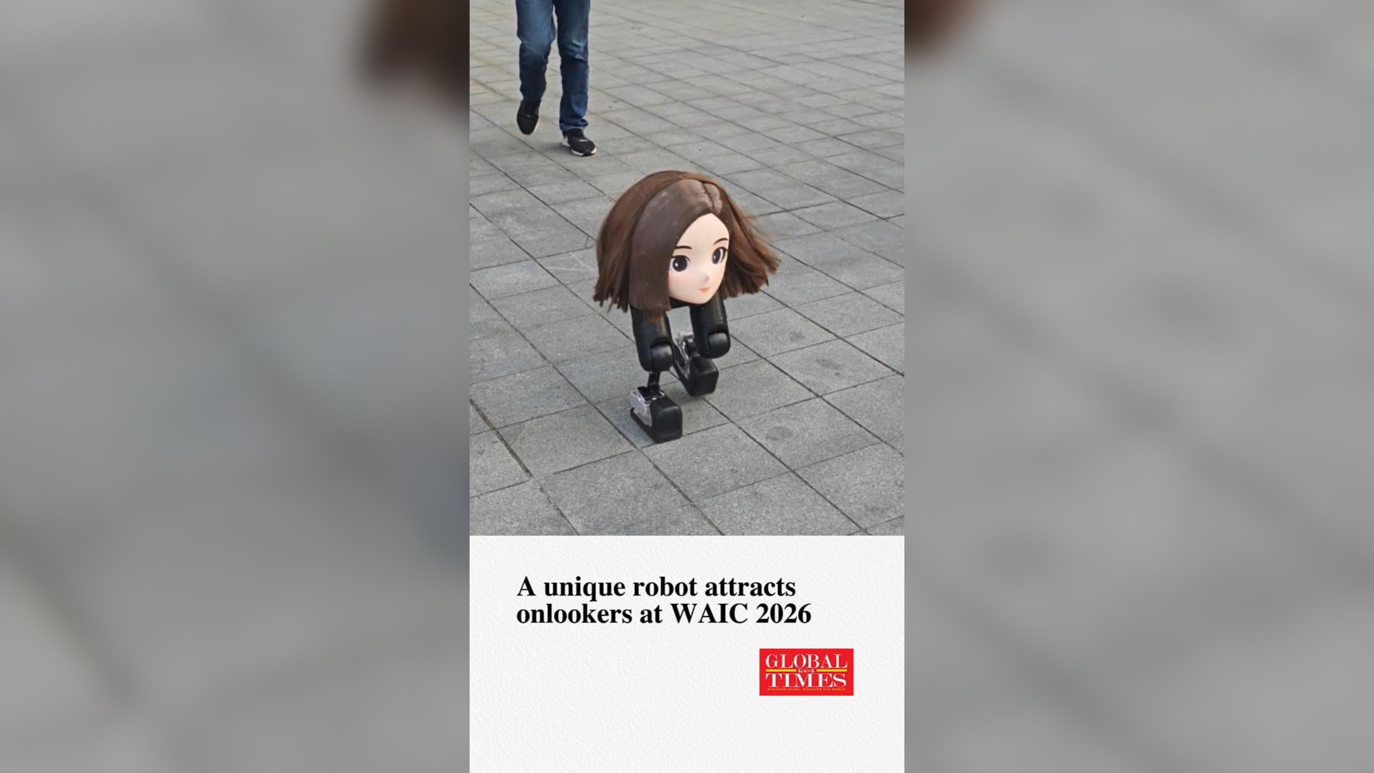 A unique robot attracts onlookers at WAIC 2026