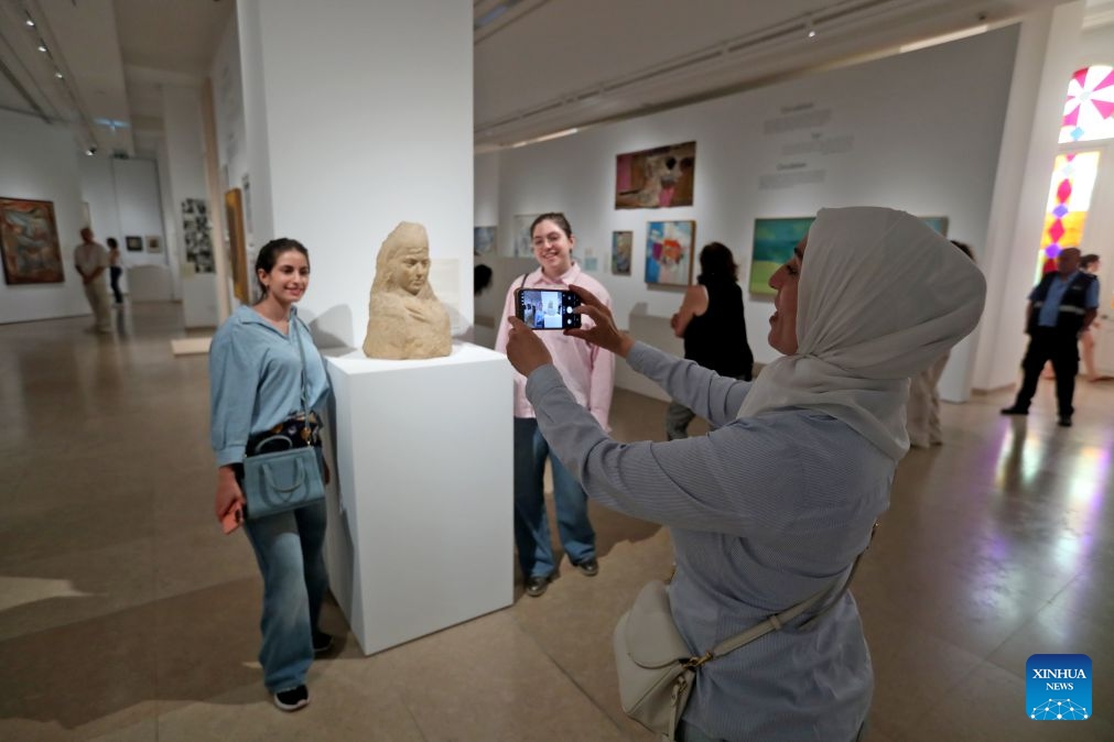 Photo taken on July 16, 2026 shows people visiting the Sursock Museum during Museum Night in Beirut, Lebanon. (Photo by Bilal Jawich/Xinhua)