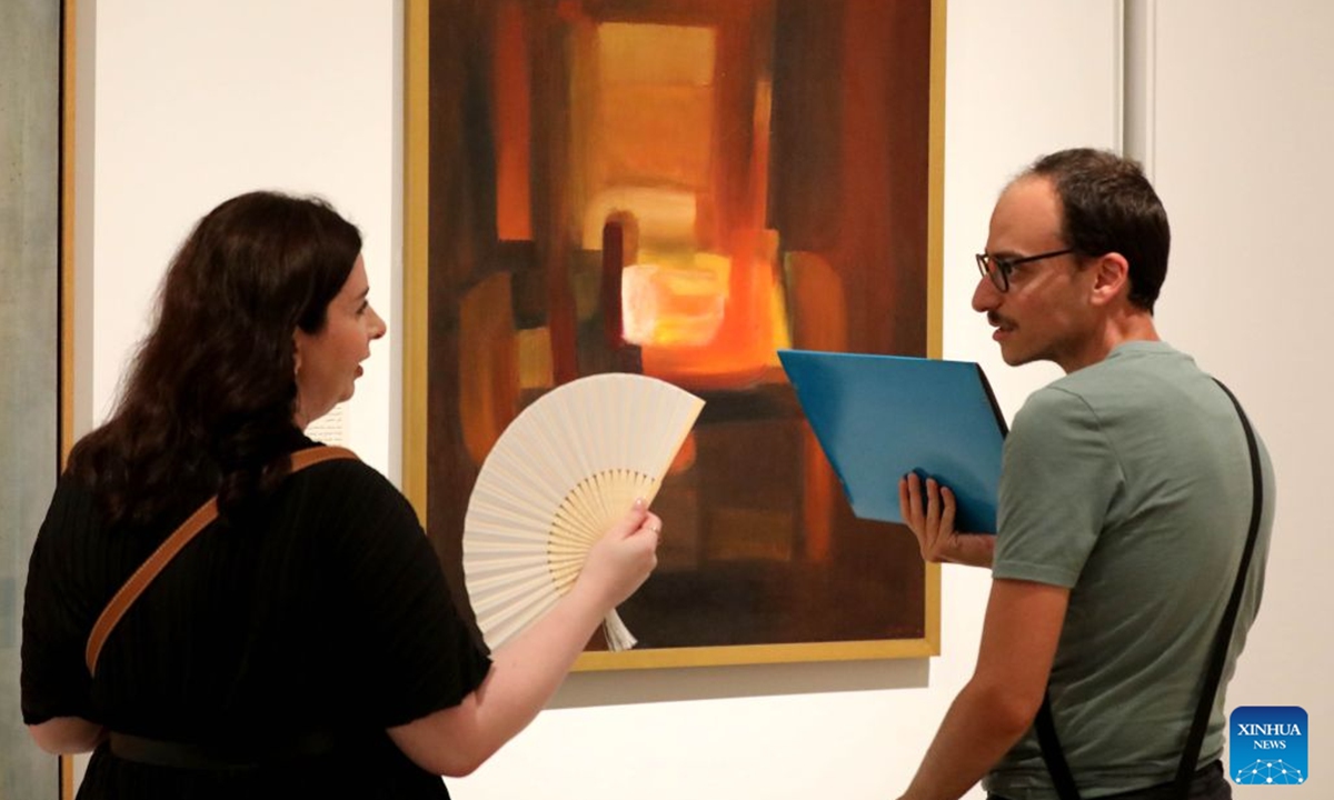 Photo taken on July 16, 2026 shows people visiting the Sursock Museum during Museum Night in Beirut, Lebanon. (Photo by Bilal Jawich/Xinhua)
