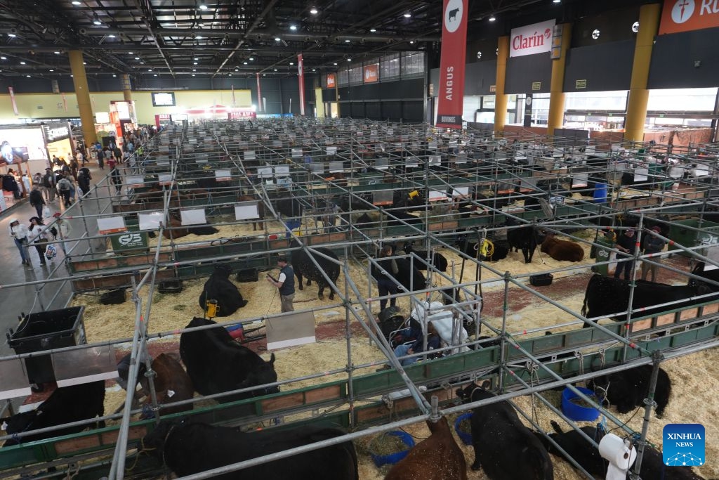People visit the Livestock, Agriculture and Industry Exhibition in Buenos Aires, Argentina, July 17, 2026. The exhibition is held here from July 16 to 26. (Photo: Xinhua)