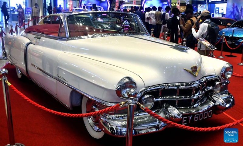 People view classic cars during a show in Colombo, Sri Lanka, on July 18, 2026. A classic car show was held on Saturday at the Havelock City Mall in Colombo. (Photo: Xinhua)