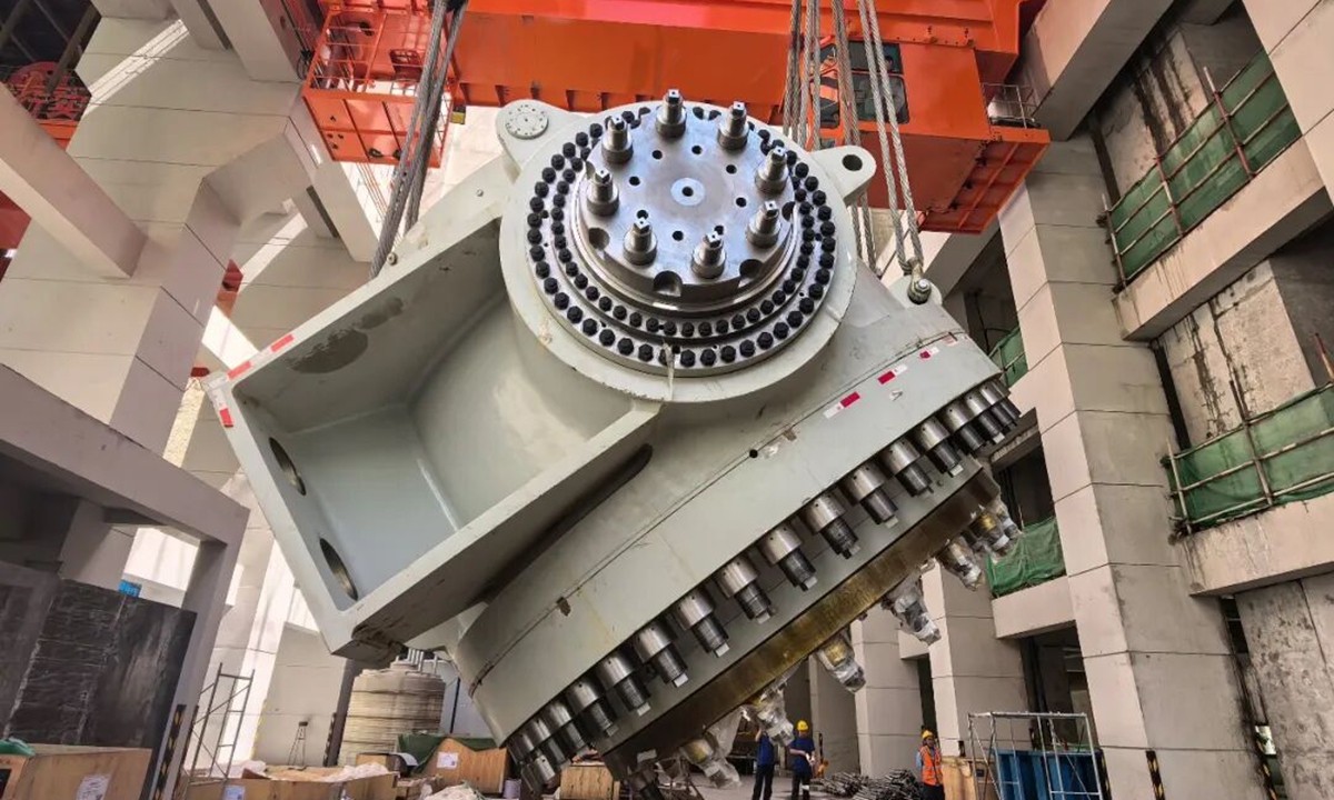 A view of the inlet spherical valve for Unit 1 at Zhala Hydropower Station. Photo: Screenshot from Dongfang Electric Corporation's Wechat account