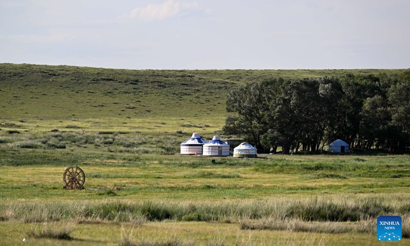 This photo taken on July 19, 2026 shows a view of the Xilingol grassland in north China's Inner Mongolia Autonomous Region. (Xinhua/Li Zhipeng)