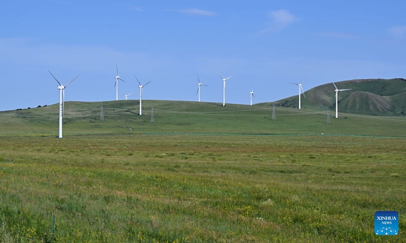 This photo taken on July 19, 2026 shows a view of the Xilingol grassland in north China's Inner Mongolia Autonomous Region. (Xinhua/Li Zhipeng)