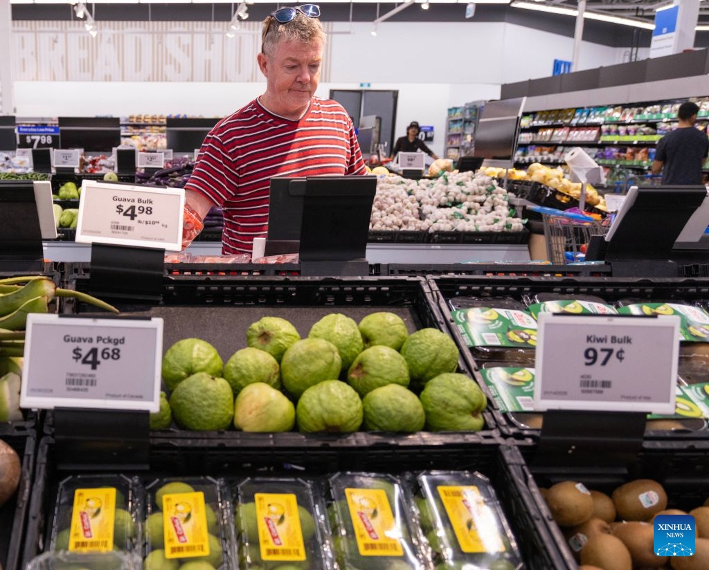 A customer shops at a Walmart store in Toronto, Canada, July 20, 2026. Canada's Consumer Price Index (CPI) increased 2.8 percent year over year in June, following a 3.2 percent gain in May, Statistics Canada said Monday. (Photo by Zou Zheng/Xinhua)