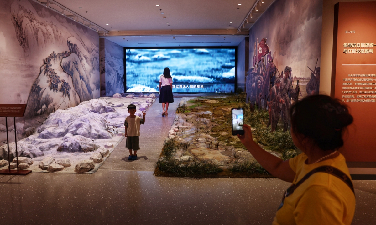 People explore an exhibition to mark the 90th anniversary of the victory of the Long March in Beijing on July 22, 2026. Photo: Cui Meng/GT