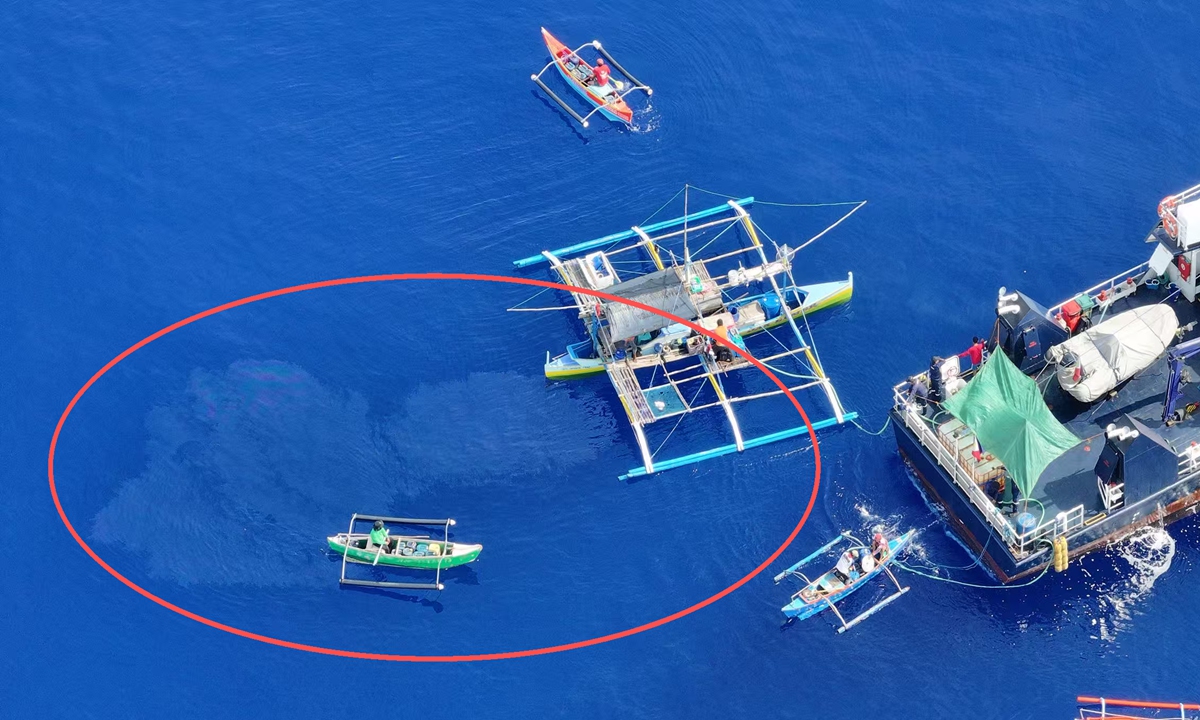 Screenshot from a video obtained by the Global Times on July 23, 2026 shows Philippine government vessels attempting to deliver supplies to Philippine