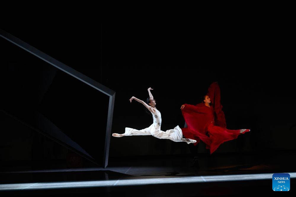 Artists of the National Ballet of China perform during a dressed rehearsal of The Peony Pavilion in Beijing, capital of China, July 21, 2026. The ballet drama is officially staged here from July 22 to 26. (Xinhua/Jin Liangkuai)