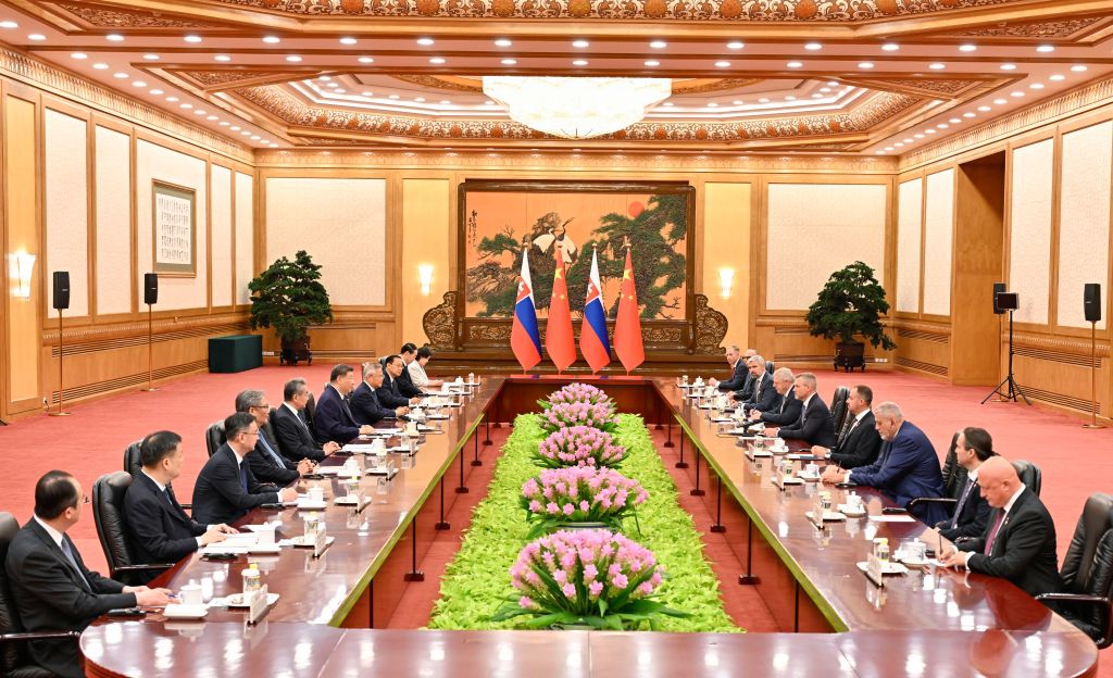 Chinese President Xi Jinping holds talks with Slovak President Peter Pellegrini, who is on a state visit to China, at the Great Hall of the People in Beijing, capital of China, July 28, 2026. (Photo: Xinhua)