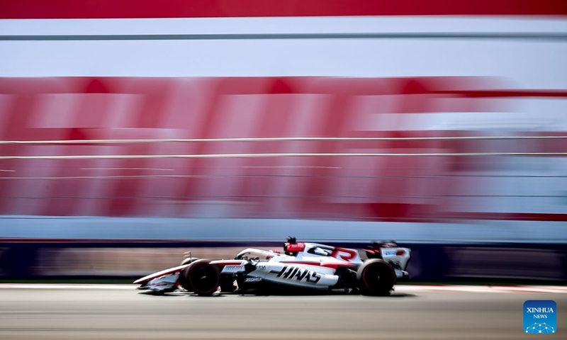 Haas' Oliver Bearman of Britain drives during the third free practice session of the Formula One Hungarian Grand Prix at the Hungaroring in Mogyorod, near Budapest, Hungary, July 25, 2026. (Photo by David Balogh/Xinhua)