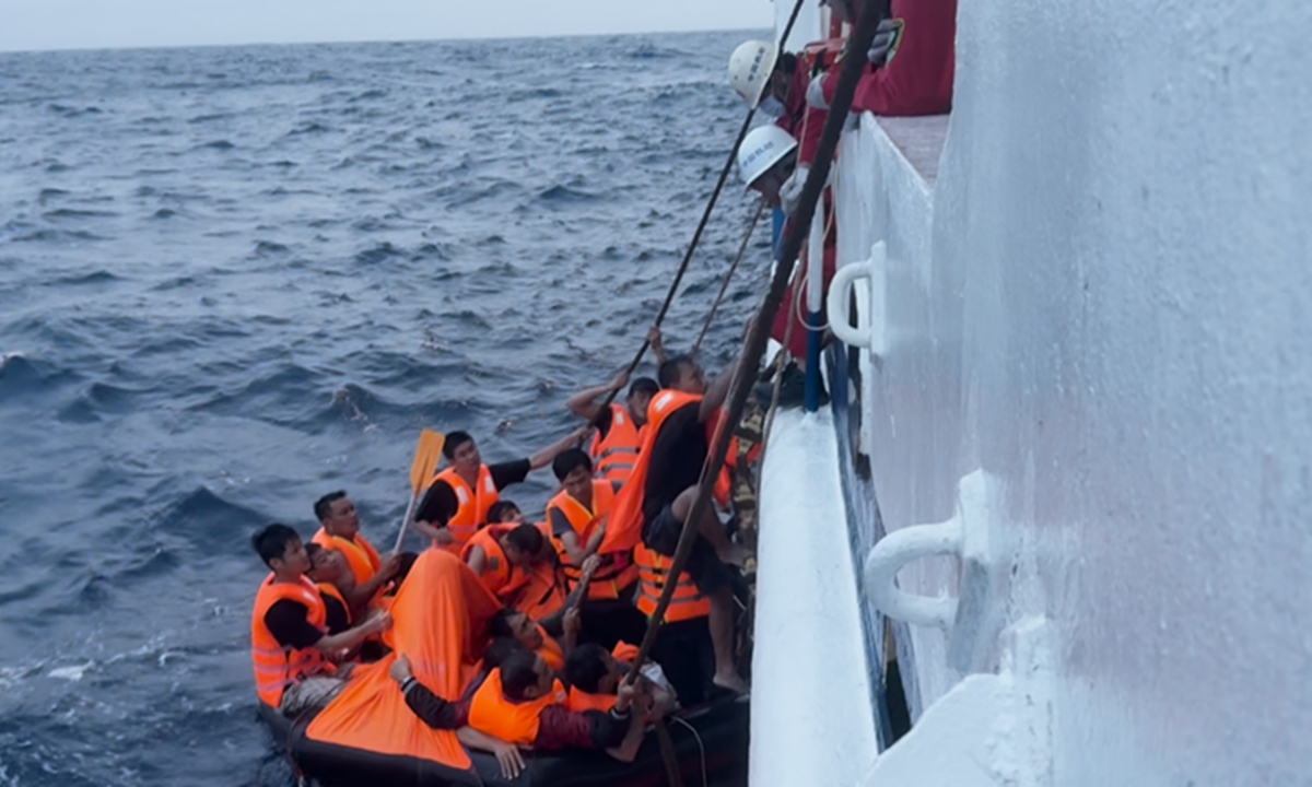 Photo: a screenshot of a footage of the rescue operation 