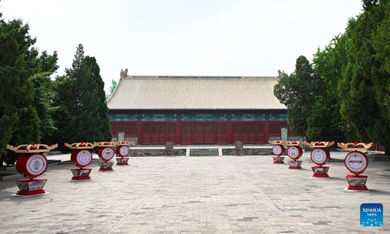 This photo taken on July 24, 2026 shows a view of the Divine Music Administration inside the Temple of Heaven Park in Beijing, capital of China. The renovated Divine Music Administration has opened to the public since February in 2026, it also serves as a main exhibition area of the museum of the Temple of Heaven since June this year. Marking the second anniversary of the successful inscription of the Beijing Central Axis on the UNESCO World Heritage List, heritage sites along the Beijing Central Axis, such as the Palace Museum, Zhengyangmen Gate, and Altar of the God of Agriculture, also referred to as the Xiannongtan Temple, will either open to the public free of charge or launch new exhibitions on July 27.
Over the past two years, efforts to conserve, inherit and make good use of the Beijing Central Axis have advanced steadily, achieving new outcomes in areas including related legal system, UNESCO World Heritage signage, landscape improvement, creative utilization, collaborative protection and international communication. Photo: Xinhua