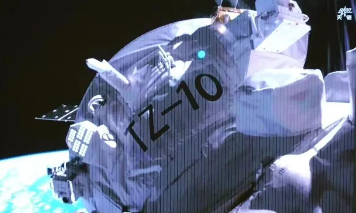 Tianzhou-10 cargo spacecraft orbits the Earth. Photo: courtesy of the China Academy of Spacecraft Technology (CAST)