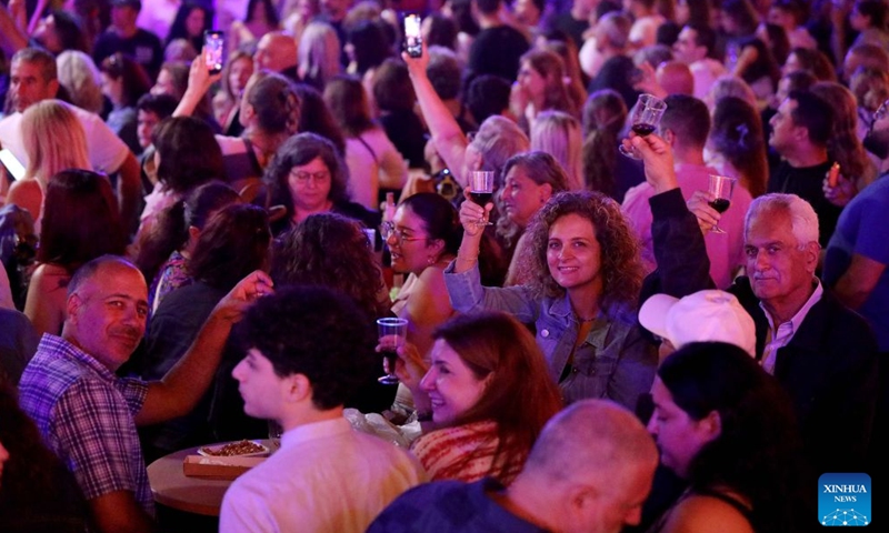 People attend a wine festival held in Dhour Choueir, Lebanon, on July 25, 2026. (Xinhua/Bilal Jawich)