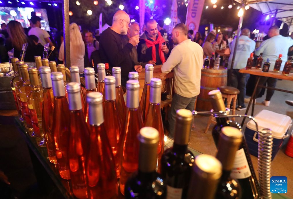 People attend a wine festival held in Dhour Choueir, Lebanon, on July 25, 2026. (Xinhua/Bilal Jawich)