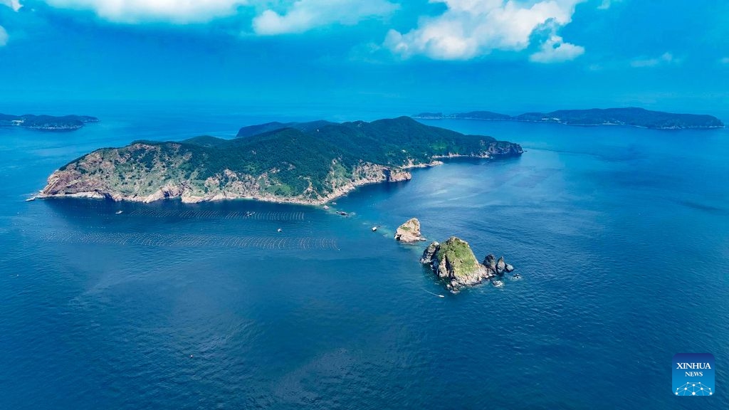 A drone photo taken in September 2022 shows a view of the Changshan Archipelago in Dalian, northeast China's Liaoning Province.

