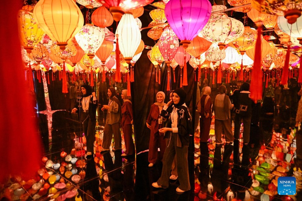 Customers visit the amusement section inside a Chinese shopping mall in Aqaba, Jordan, July 24, 2026. As the economic and trade cooperation and cultural exchanges between China and Jordan continue to deepen, a growing number of Chinese elements have found their way into the daily lives of Jordanians. (Xinhua/Xin Mengchen)

