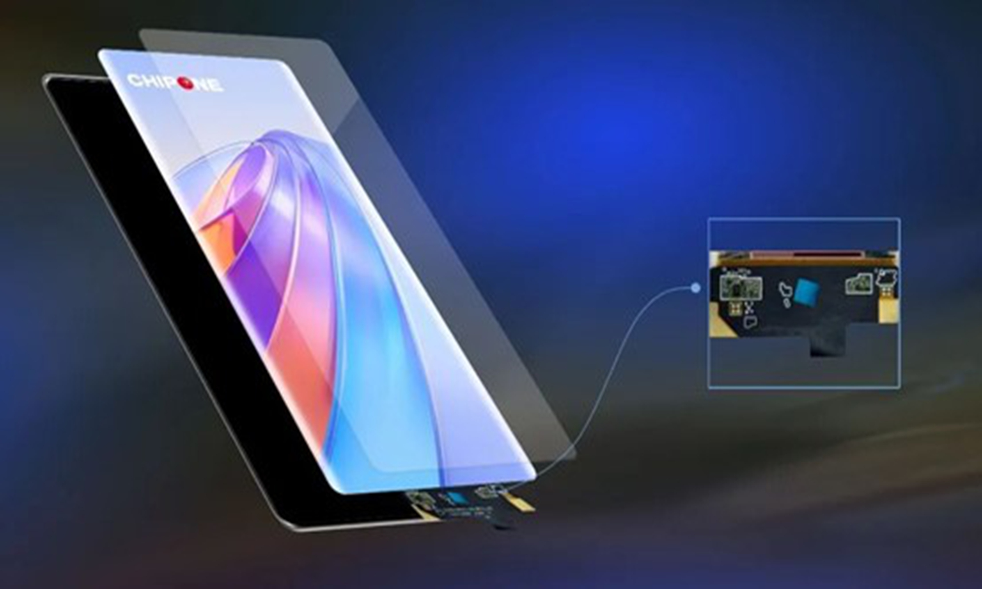 A concept image of Chipone's OLED TDDI chip. Photo: Chipone's official website