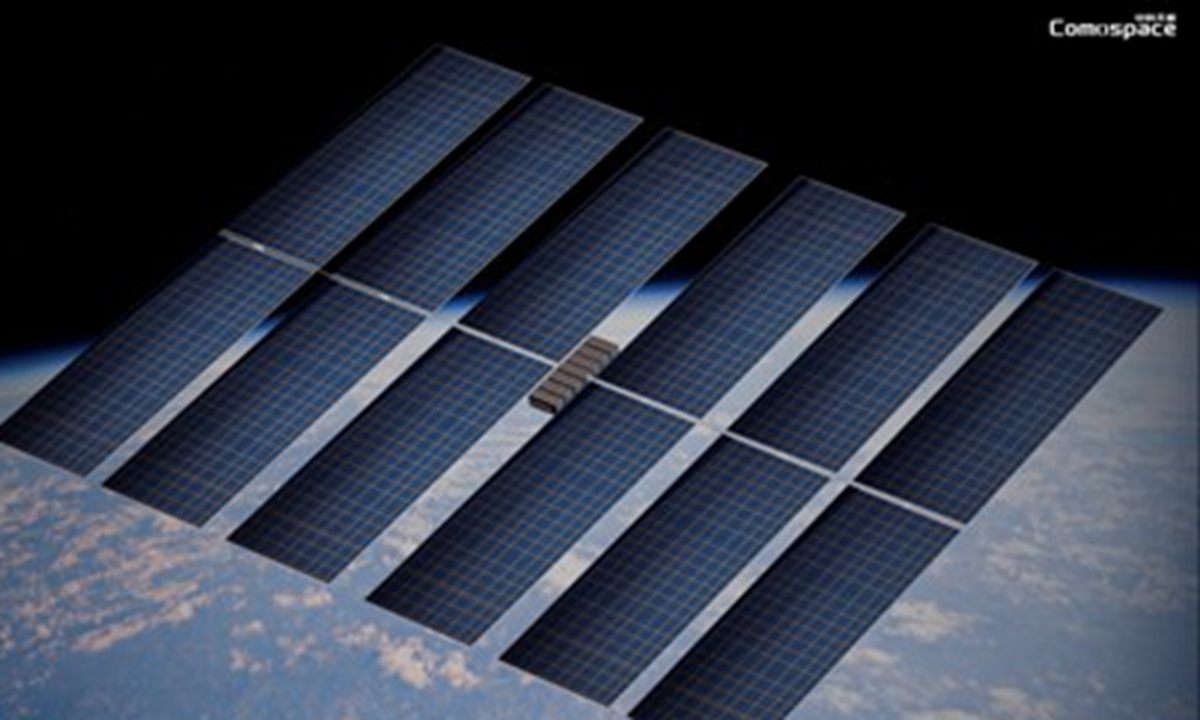 An illustration of the space-based computing empowered satellite Photo: Courtesy of Zhongke Tiansuan