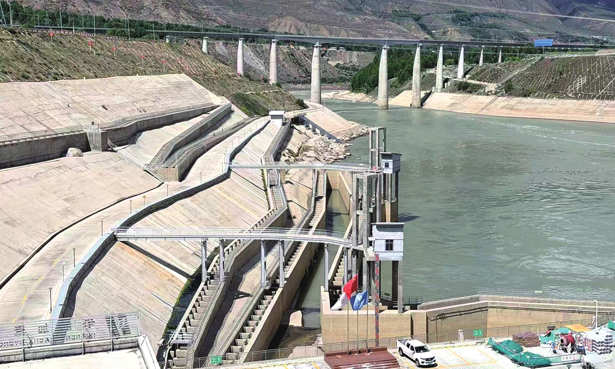 The fishway at Zangmu Hydropower Station in Shannan, Xizang Photo: Cao Siqi/GT