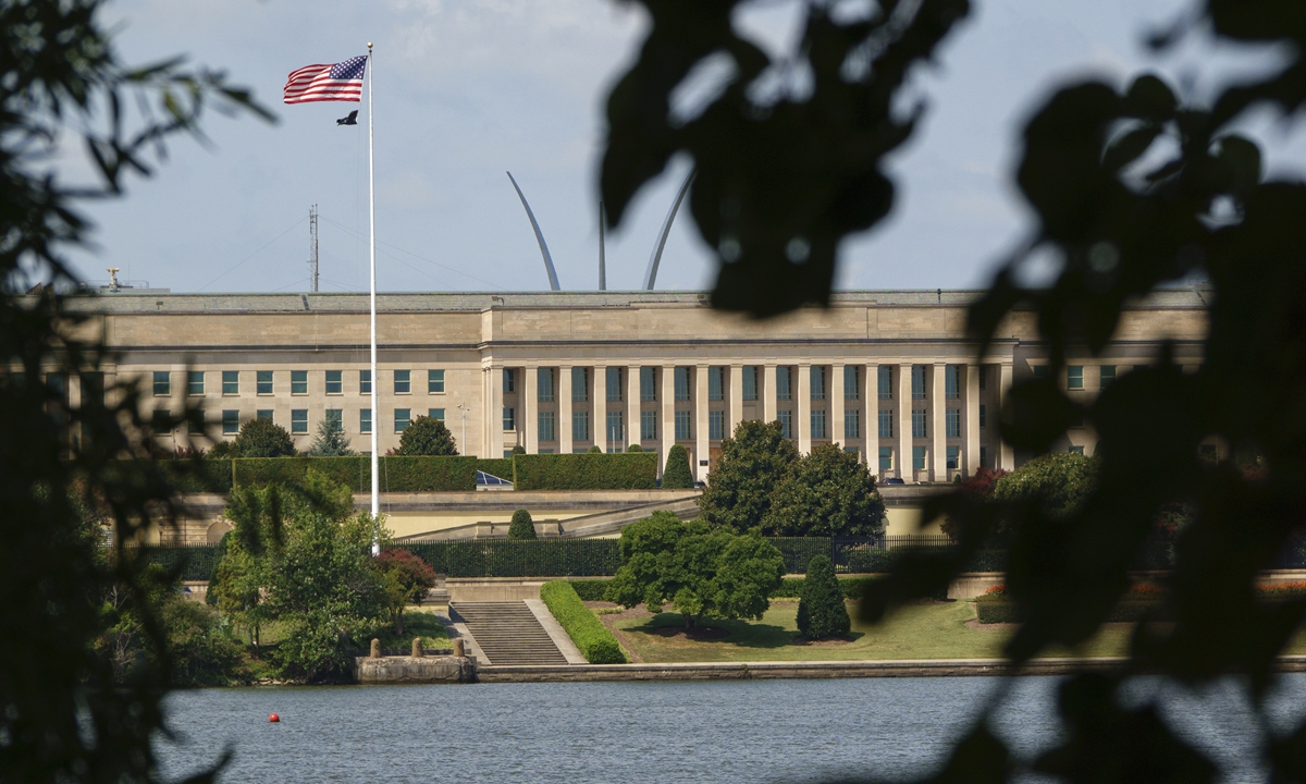 An American flag is flown outside of the Pentagon, headquarters for the US Department of Defense on July 29, 2026 in Arlington, Virginia. Photo: VCG