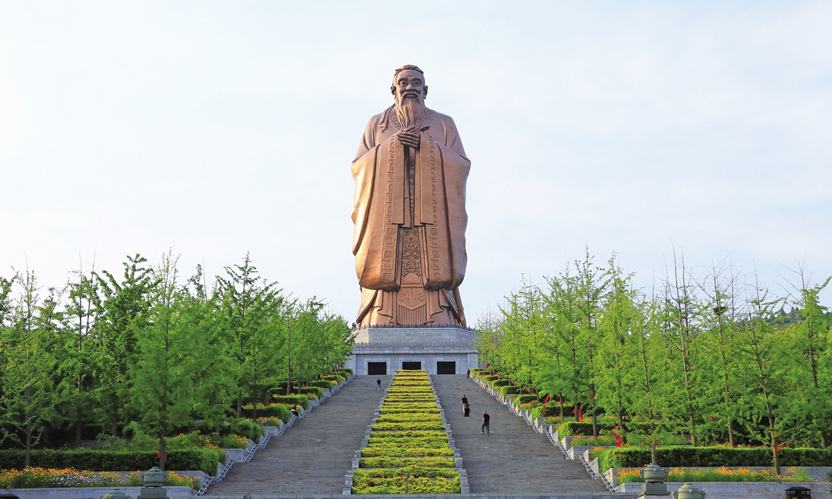 A Confucius statue at Confucius Square, Nishan Sacred Land, Jining, East China's Shandong Province Photo: VCG