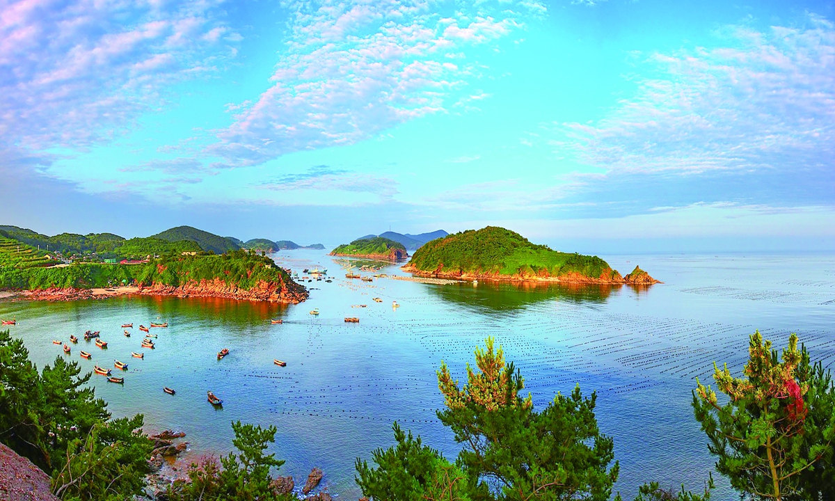An aerial view of Changshan Archipelago in Liaoning Province Photo: VCG