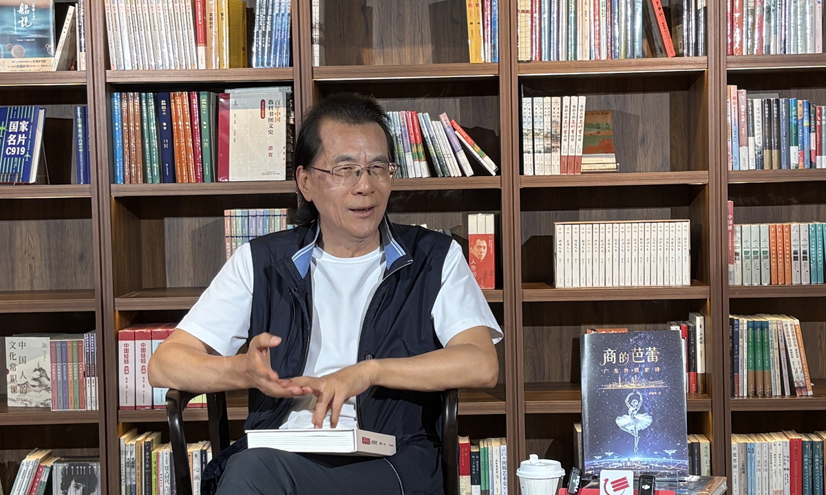 He Jianming talks about his new book on August 10. Photo: Wu Jie/GT