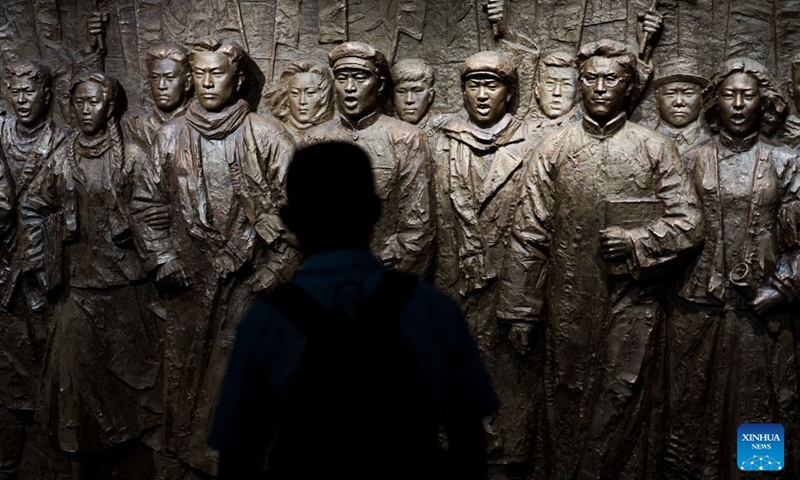 A man visits the Museum of the War of the Chinese People's Resistance Against Japanese Aggression in Beijing, capital of China, Aug. 15, 2026. People came to the Lugou Bridge cultural tourism area on Saturday on the occasion of the 81st anniversary of Japan's announcement of its unconditional surrender in World War II to commemorate the history. (Photo: Xinhua)