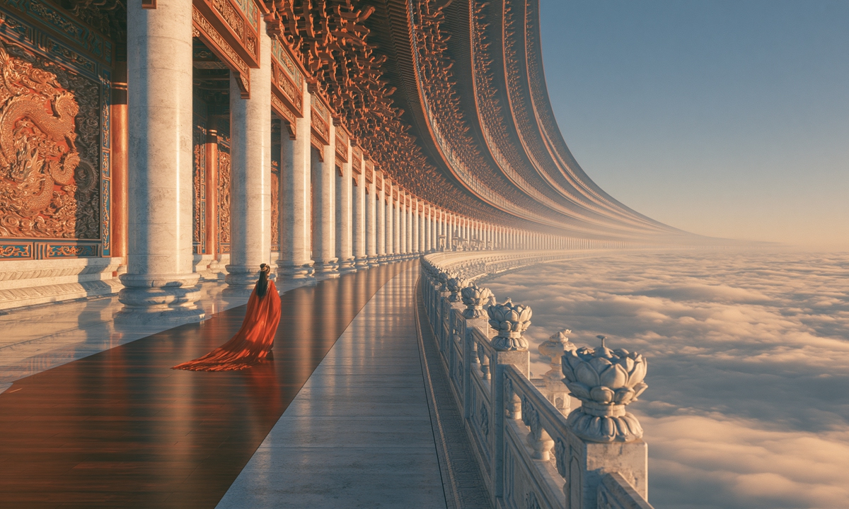 Still frame from an AI-generated short video depicting the Chinese-style 