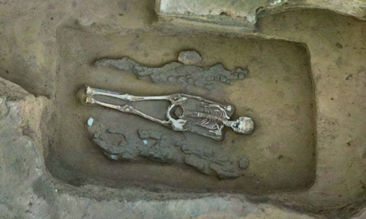 Tomb M38 at the Zhaizita stone-walled site in North China's Inner Mongolia Autonomous Region Photo: Xinhua News Agency