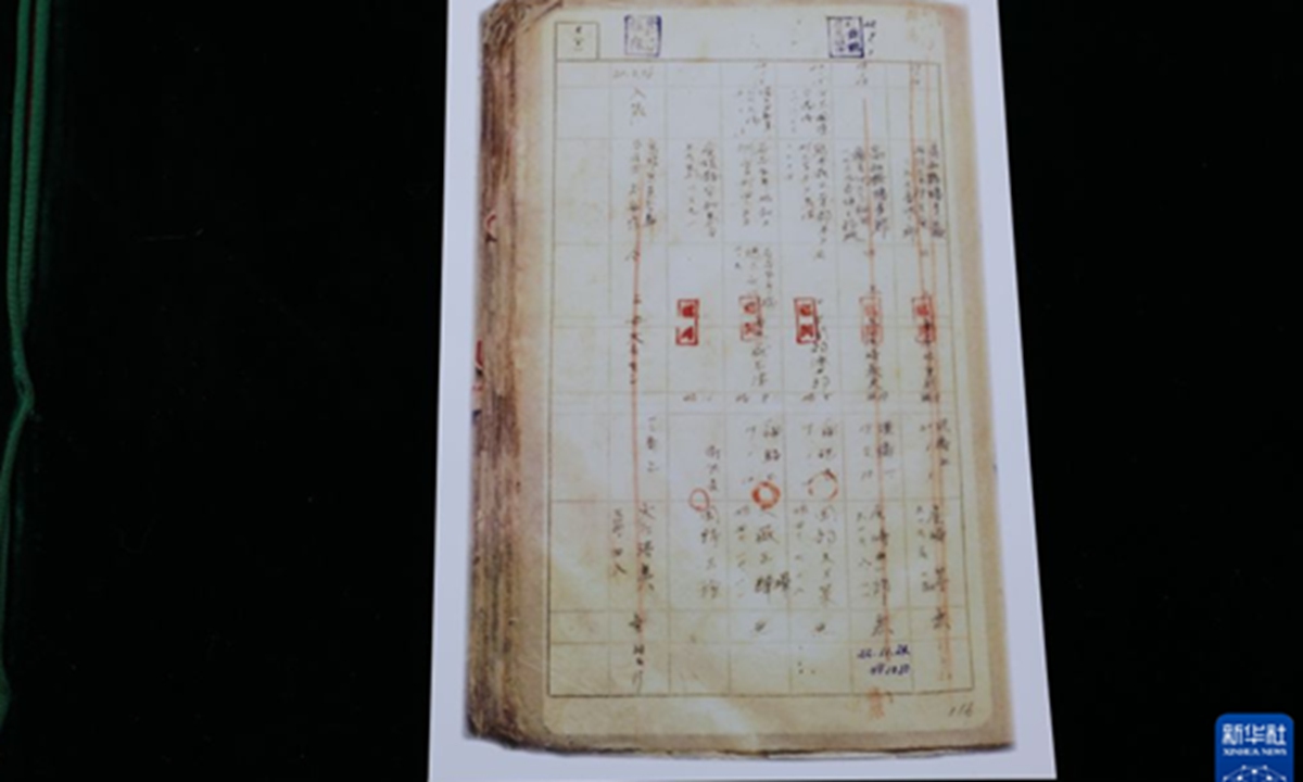 A photo published by Xinhua showed a record on medic Tanizaki Hitoshi in the 