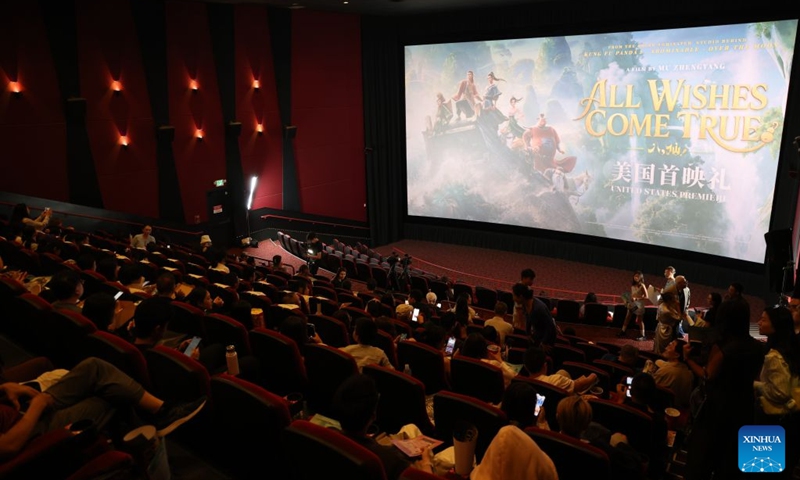 The North American premiere of the Chinese animated film All Wishes Come True is held in Los Angeles, California, the United States, on Aug. 13, 2026. Chinese animated fantasy-comedy All Wishes Come True held its North American premiere Thursday night in Los Angeles, ahead of its theatrical release across the United States and Canada on Friday. (Photo by Zeng Hui/Xinhua)