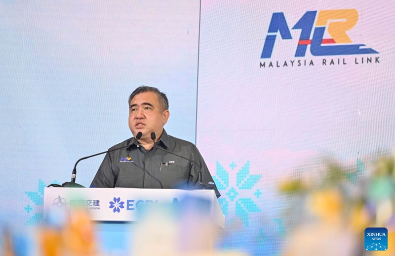 Malaysian Transport Minister Anthony Loke Siew Fook speaks during a launch ceremony held at the Gombak station of the East Coast Rail Link (ECRL) in Selangor state, Malaysia, Aug. 14, 2026. The East Coast Rail Link (ECRL), a mega rail project in Malaysia being built by the China Communications Construction Company (CCCC), is expected to begin commercial operations by January 2027, Transport Minister Anthony Loke Siew Fook said on Friday.
In the meantime, the railway has reached 95.08 percent overall progress and has entered its testing and commissioning phase, keeping with its project schedule, Loke said in his speech at the launch ceremony of the ECRL Comprehensive Inspection Train (CIT). Photo: Xinhua
