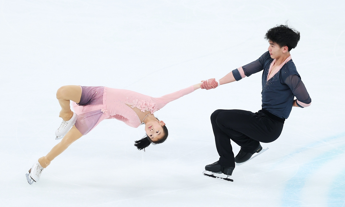 Chinese figure skaters Wang Chenling (left) and Chen Yongzheng take part in pair skating practice ahead of the Xi'an leg of the 2026 ISU Junior Grand Prix of Figure Skating Series in Xi'an, Northwest China's Shaanxi Province on August 19, 2026. The competition runs from Thursday to Saturday. Photo: VCG