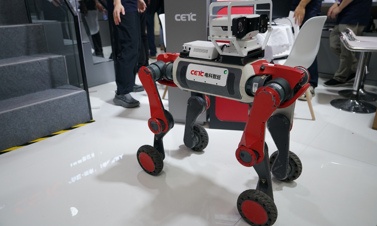 A robotic dog developed by China Electronics Technology Group Corporation. Photo: Feng Fan/GT