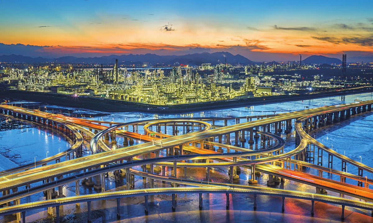 An aerial view of Ningbo Petrochemical Economic and Technological Development Zone in East China's Zhejiang Province on August 19, 2026 Photo: Courtesy of Hu Xuejun