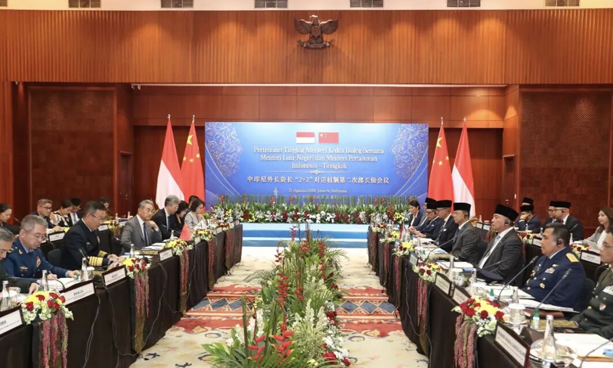 The Second Ministerial Meeting of China-Indonesia Joint Foreign and Defense Ministerial Dialogue Photo: Courtesy of Chinese Foreign Ministry 