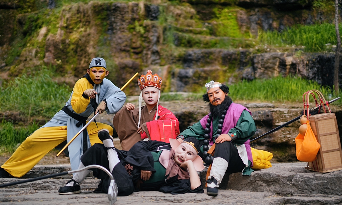 Live?streaming team of Journey to the West: Heroes' Gathering, featuring the four master?disciples Photo: Courtesy of the cast team of Journey to the West: Heroes' Gathering
