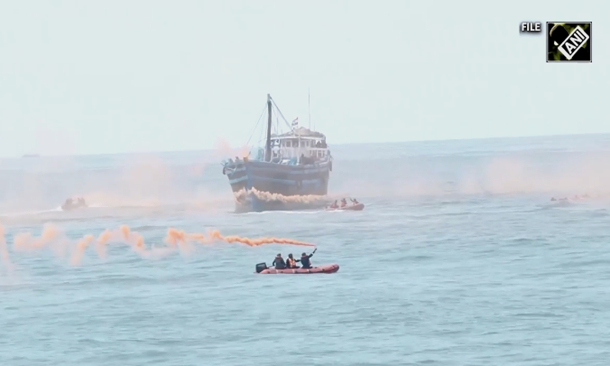 Caption: The Indian Coast Guard and the Indian Navy have launched a joint rescue operation after the Panama-flagged bulk carrier Ocean Winner sank in waters off the coast of Paradip, India's Odisha state. Photo: Screenshot of NDTV's report