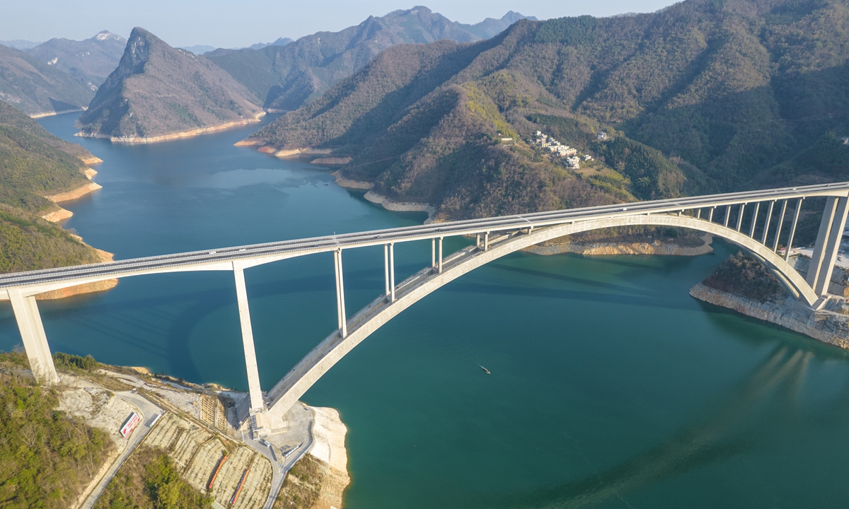 The Tian'e Longtan Bridge over the Hongshui River, situated in Tian'e county in Hechi, South China's Guangxi Zhuang Autonomous Region File photo: VCG